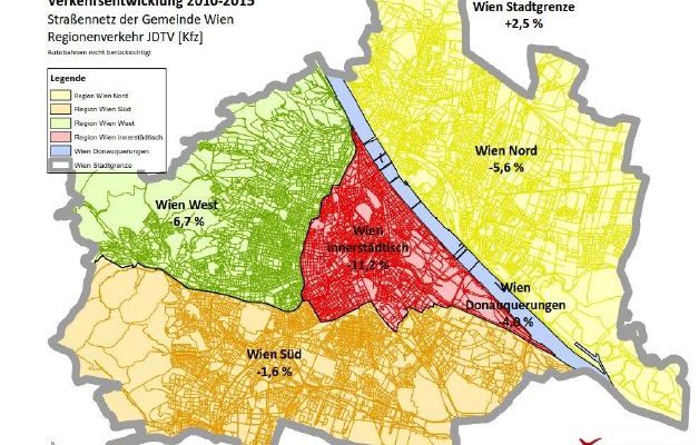 Karte Strassenverkehrszählung 2015 Wien
